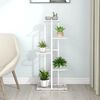 vidaXL Plant Stand White Metal Shelving Plant Stand Rectangular