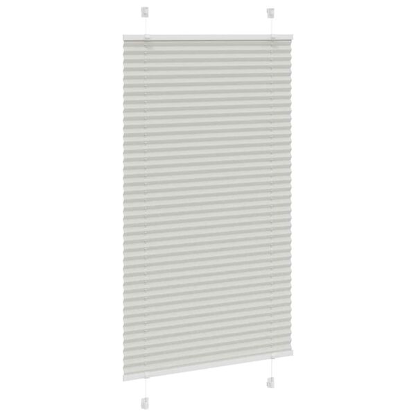 vidaXL Pleated Blind Light Grey 100% Polyester 29.5 x 39.4 in