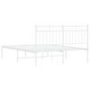 vidaXL Bed Frame White Powder-coated steel Full Bed Frame Rectangular