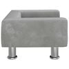 vidaXL Dog Bed Light Grey Velvet, Pine Wood, Chromed Steel