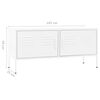 vidaXL TV Cabinet White Steel 41.3 x 13.8 x 19.7 in Levelers