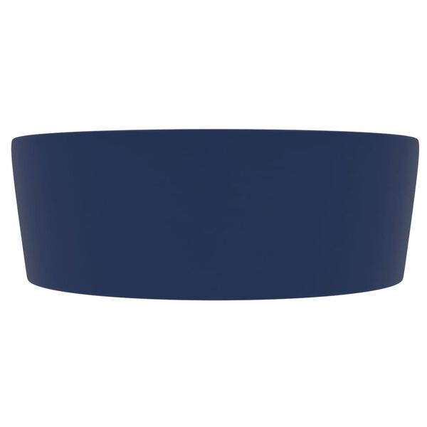 vidaXL Luxury Wash Basin with Overflow Matt Dark Blue 14.2x5.1" Ceramic