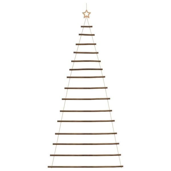 vidaXL&nbsp;Hanging Christmas Tree with Top Star 39.4x82.7" Natural Branch