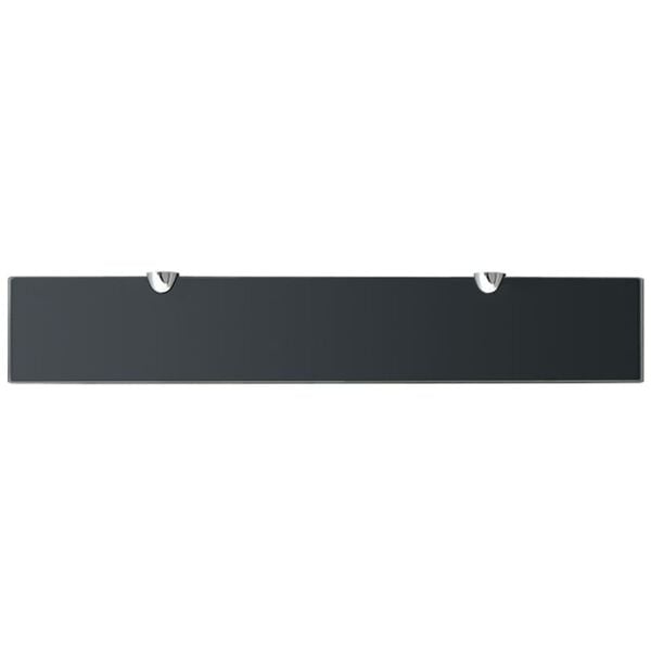 vidaXL Floating Shelf Set of 2 Black Tempered safety glass, zinc alloy