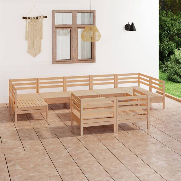vidaXL Garden Lounge Set Natural Solid pine wood Medium Modular