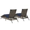 vidaXL Patio Sun Lounger Gray Poly Rattan Standard Size