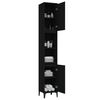 vidaXL Bathroom Cabinet Black Engineered wood, Metal 11.8 x 11.8 x 74.8 in