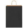 vidaXL Paper Bags 250 pcs with Handles Black 32x12x42 cm