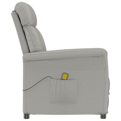 vidaXL Massage Recliner Light Gray Faux Suede Leather