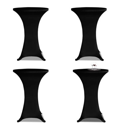 vidaXL Stretch Standing Table Covers 4 pcs 28" Black