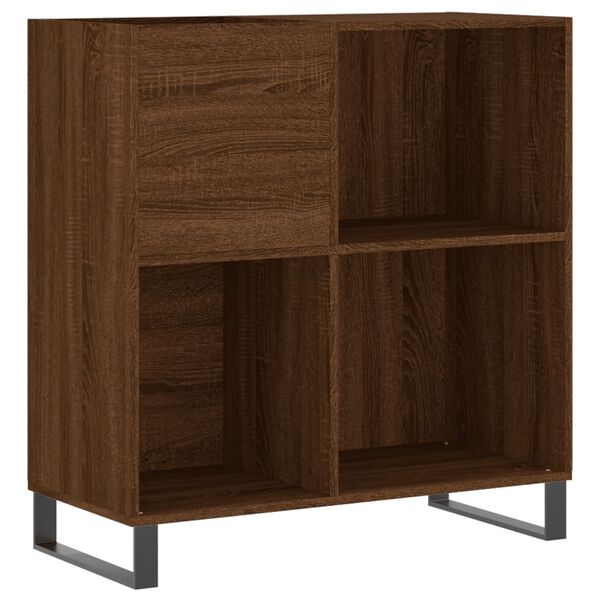 vidaXL Record Cabinet Brown Oak Engineered wood and iron