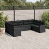 vidaXL Garden Sofa Set Black PE rattan Multiple pieces forming a large set