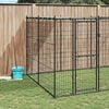 vidaXL Dog Kennel Black and silver Powder-coated steel, PE Large Durable