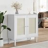 vidaXL Sideboard White Solid pine wood, engineered wood, poly rattan
