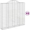 vidaXL Gabion Basket Set of 8 Silver Galvanized Iron