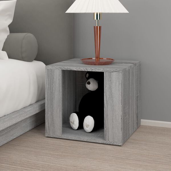 vidaXL Bedside Table Gray Sonoma Engineered Wood Medium Bedside Table