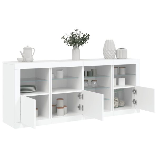 vidaXL Sideboard White Engineered wood, Glass Large Sideboard