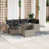 vidaXL Garden Sofa Set Light grey PE rattan Large Adjustable Armrests