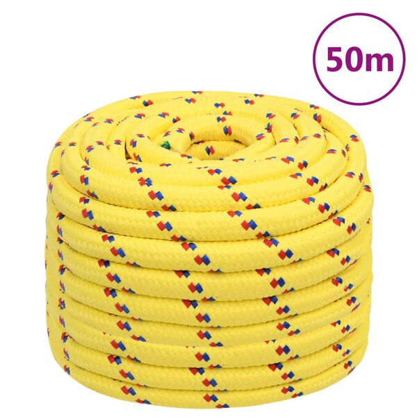 vidaXL Boat Rope Yellow 0.79 " 164.0 ' Polypropylene