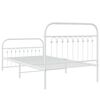 vidaXL Bed Frame White Steel Twin Bed Frame Rectangular Modern