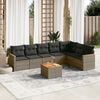 vidaXL Garden Sofa Set Grey PE rattan Large Modular Garden Sofa Set