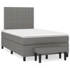vidaXL Box Spring Bed with Mattress Dark grey Fabric Full