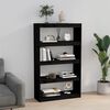 vidaXL Book Cabinet Black Solid pinewood Medium Book Cabinet