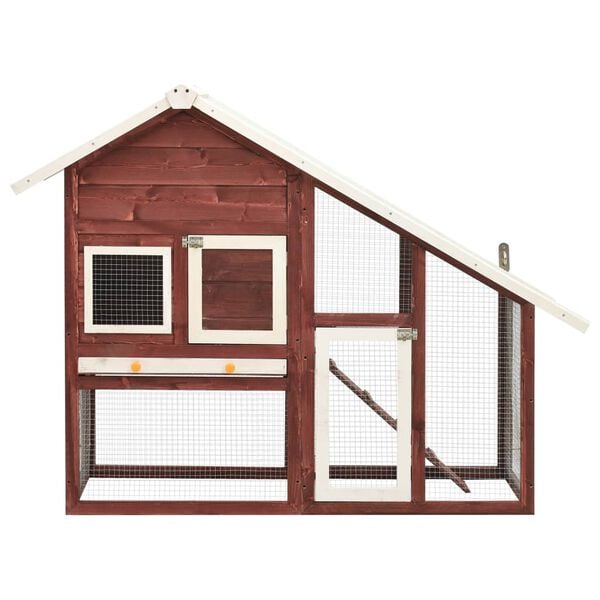 vidaXL Rabbit Hutch Mocha and White