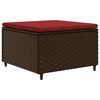 vidaXL Patio Lounge Set Set of 5 Brown Poly Rattan 24 inches