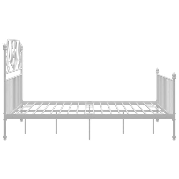 vidaXL Bed Frame White Powder-coated metal Full Durable Bed Frame