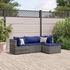 vidaXL Patio Lounge Set Set of 4 Gray PE Rattan Standard