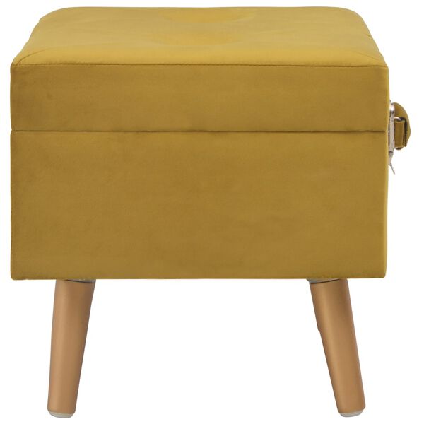 vidaXL Stool Mustard yellow and gold Velvet, solid pinewood Small