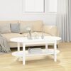 vidaXL Coffee Table White Solid pine wood Coffee Table Oblong Rustic