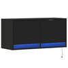 vidaXL TV Wall Cabinet Black Engineered wood 31.5 in x 12.2 in x 15.0 in