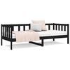 vidaXL Day Bed Black Solid pine wood 90 x 190 in Day Bed Rectangular