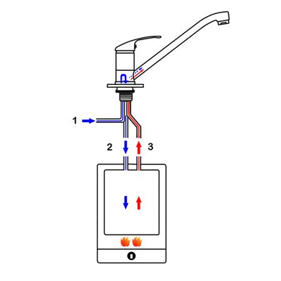 vidaXL Kitchen Mixer Tap Chrome