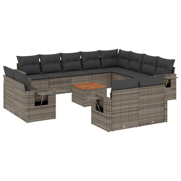 vidaXL Garden Sofa Set Grey