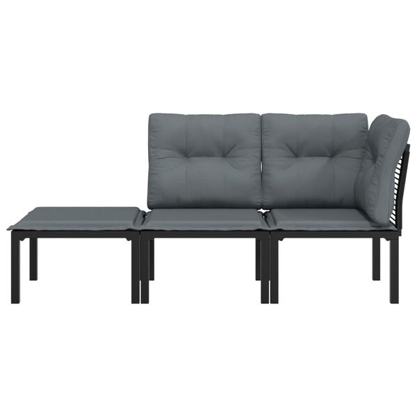 vidaXL Garden Lounge Set Black and Grey