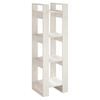 vidaXL Book Cabinet White Solid Pine Wood Medium Book Cabinet