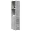 vidaXL Narrow Bathroom Cupboard Grey sonoma Engineered wood Slim