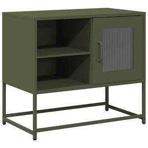 vidaXL TV Cabinet Olive Green Cold-Rolled Steel 26.8 x 15.4 x 23.8 in