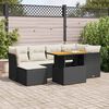 vidaXL Garden Sofa Set Black, Cream White