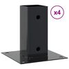 vidaXL Post Bases Square 4 pcs Anthracite 2.40x2.40" Powder-coated Steel