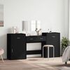 vidaXL Dressing Table Set Black Engineered wood, glass Dressing Table Set
