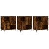vidaXL Sideboard Set of 3 Smoked Oak Engineered Wood Medium Sideboard