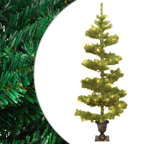 vidaXL Swirl Christmas Tree Green PVC Medium Swirl Christmas Tree