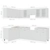 vidaXL Kitchen Cabinet Set White Engineered wood, glass