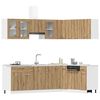 vidaXL Kitchen Cabinet Set Artisan Oak Engineered wood and glass Large