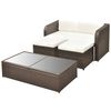 vidaXL Outdoor Furniture Set Brown, Cream White