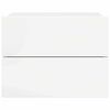 vidaXL Bedside Cabinet Set of 2 High gloss white Engineered wood